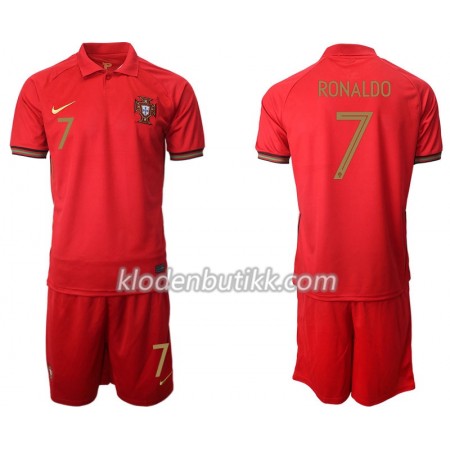 Portugal Cristiano Ronaldo 7 Barn Hjemmedraktsett Euro 2020 Kortermet (+ Korte bukser)